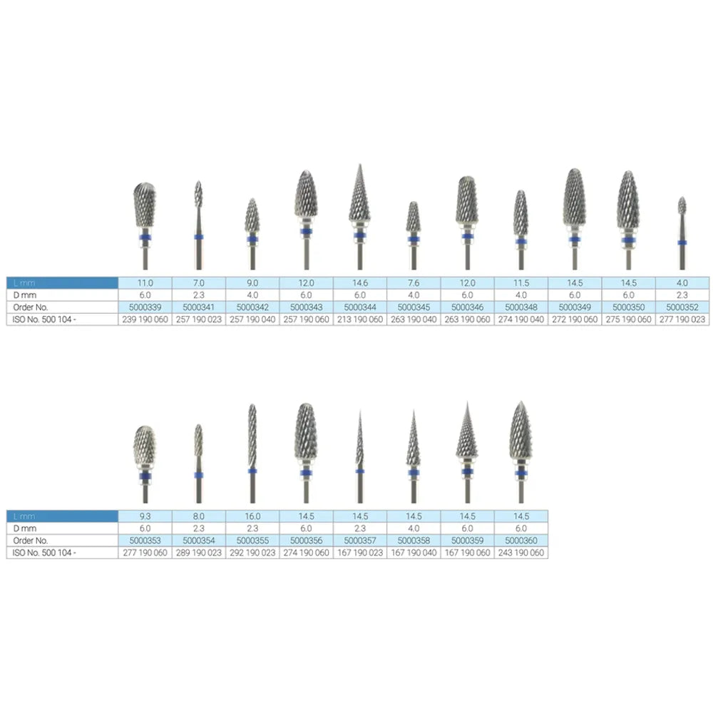Labodent Tungsten Carbide Cross Cut HP Burs - Standard