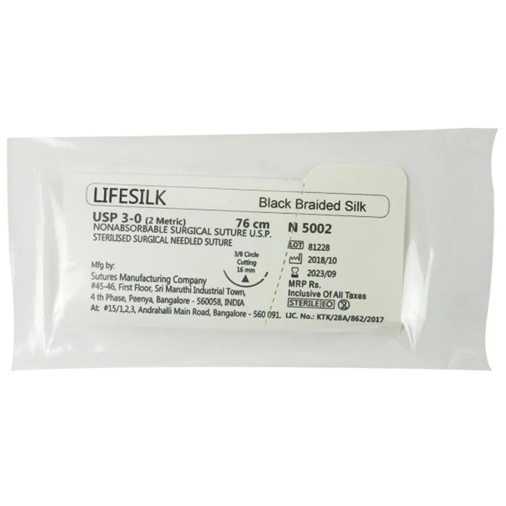 LifeSilk Sterile Needled Suture 3-0 2/pk - N5002