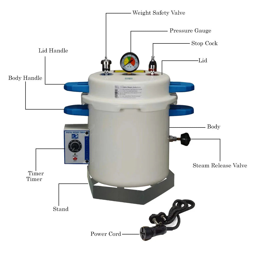 Life Steriware Dental Autoclave With Electronic Timer in Epoxy Finish