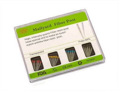 Mailyard Dental Fiber Post with Drill Screw 20 Post + 4 Drills
