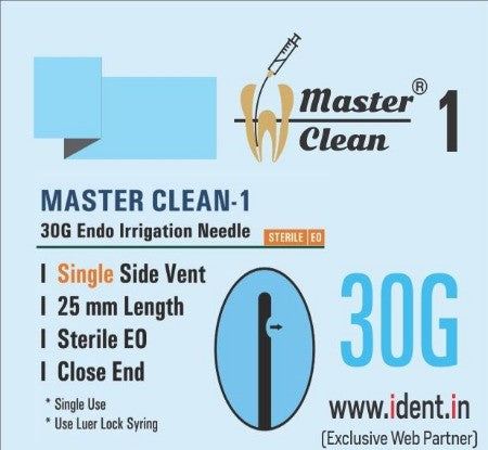 Master clean® 1 (pack of 100) 30G Single side vented Non sterile needle