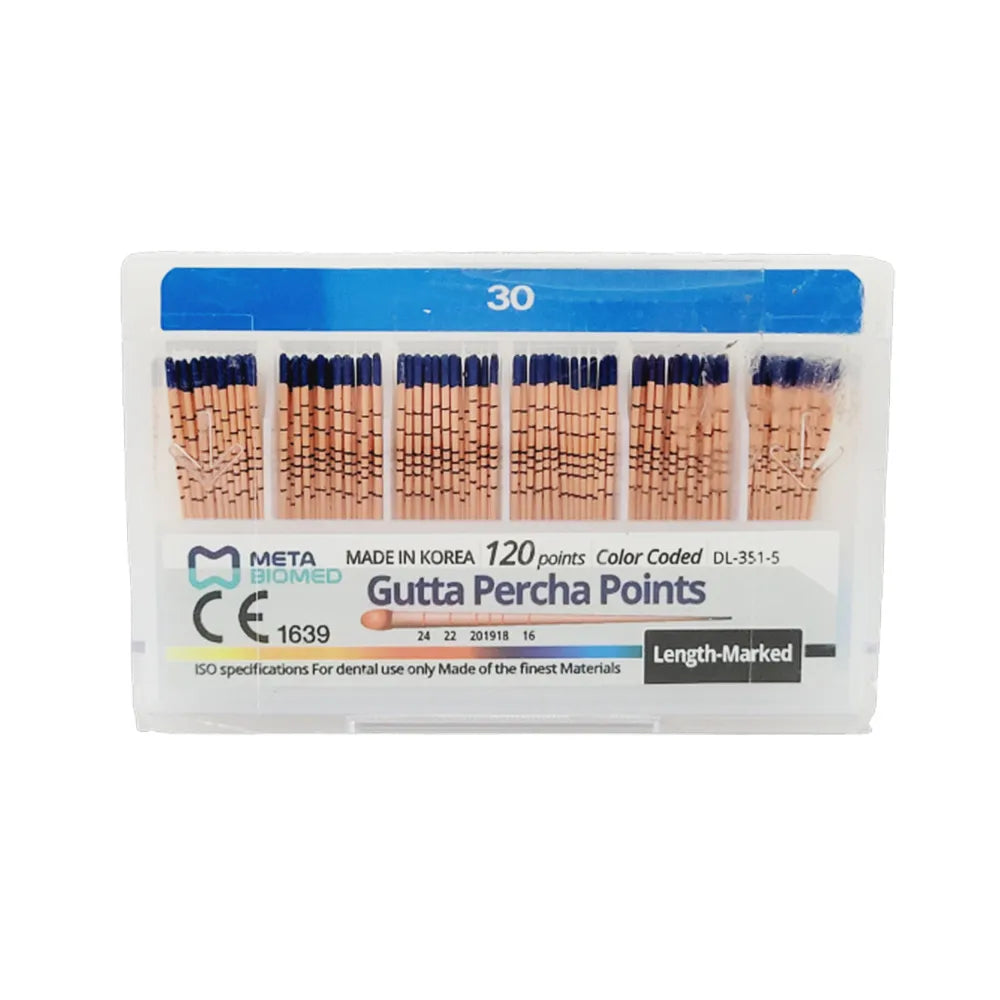 Meta Gutta Percha Points Color Coded Length Marked 2% (120 Points)