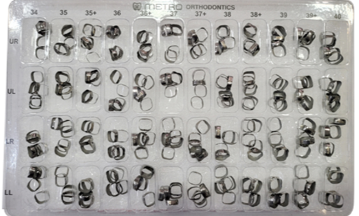 Metro Orthodontics Box of 240 Plain Adult Orthodontic Bands