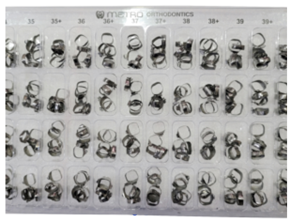Metro Orthodontics Box of 240 Plain Pedo Orthodontic Bands
