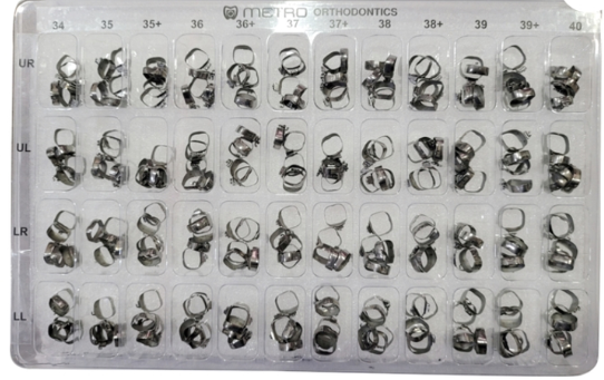 Metro Orthodontics Box of 240 U2/L1 Orthodontic Bands