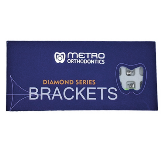 Metro Orthodontics Diamond Series Pack of 20 Metal Conventional Brackets