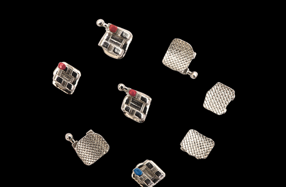 Metro Orthodontics Gold Series Upper 3-3 022 Metal Conventional Brackets