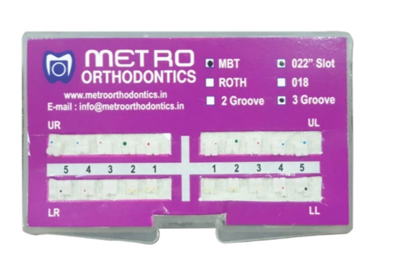 Metro Orthodontics Purple Series Pack of 20 Ceramic Conventional Brackets