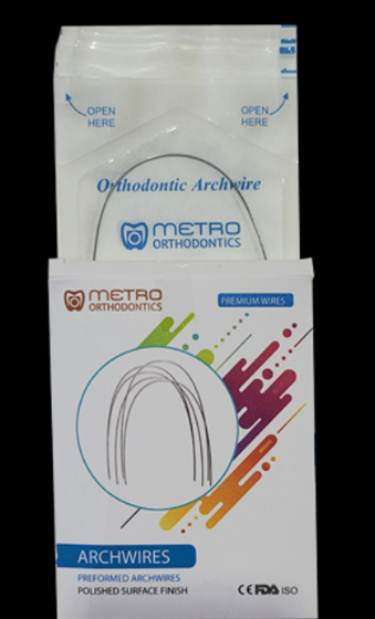 Metro Orthodontics Rectangular Smart Arch Super Elastic NiTi Archwires - Upper 