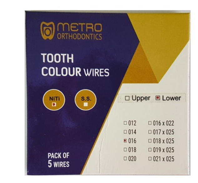 Metro Orthodontics Rectangular Tooth Coloured Super Elastic NiTi Archwires
