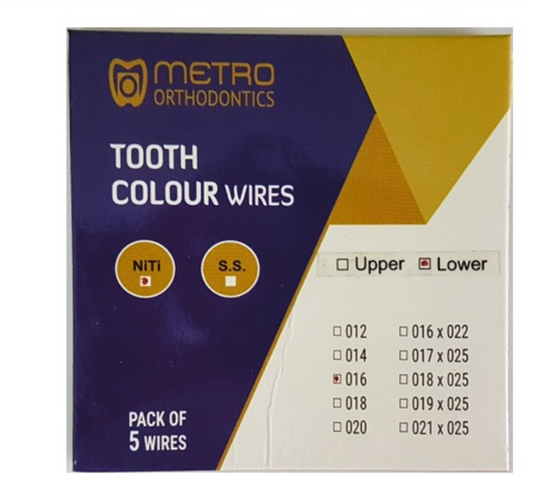 Metro Orthodontics Rectangular Tooth Coloured Super Elastic NiTi Archwires