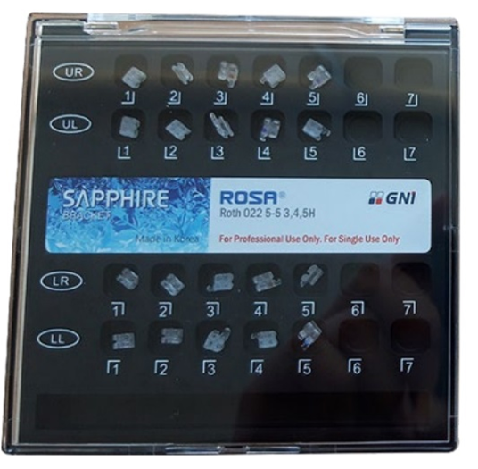 Metro Orthodontics Sapphire Series Pack of 20 Ceramic Conventional Brackets