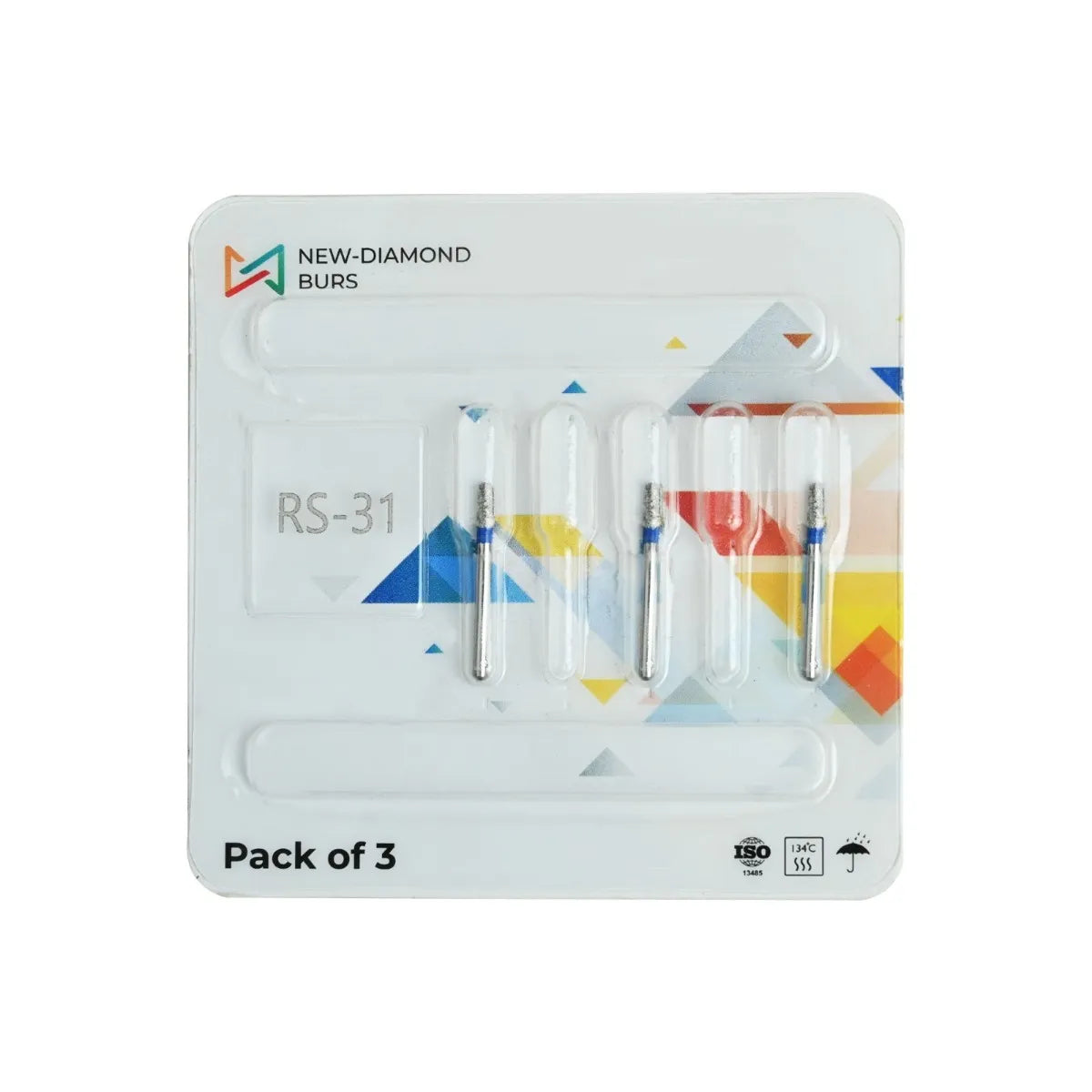 NewDiamond Rounded Shoulder Diamond Bur -RS (Pack Of 3)
