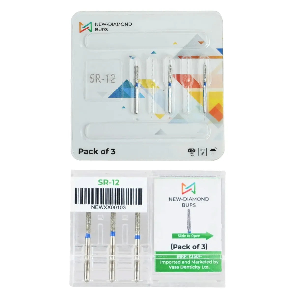 NewDiamond Straight Round Diamond Bur -SR (Pack Of 3)