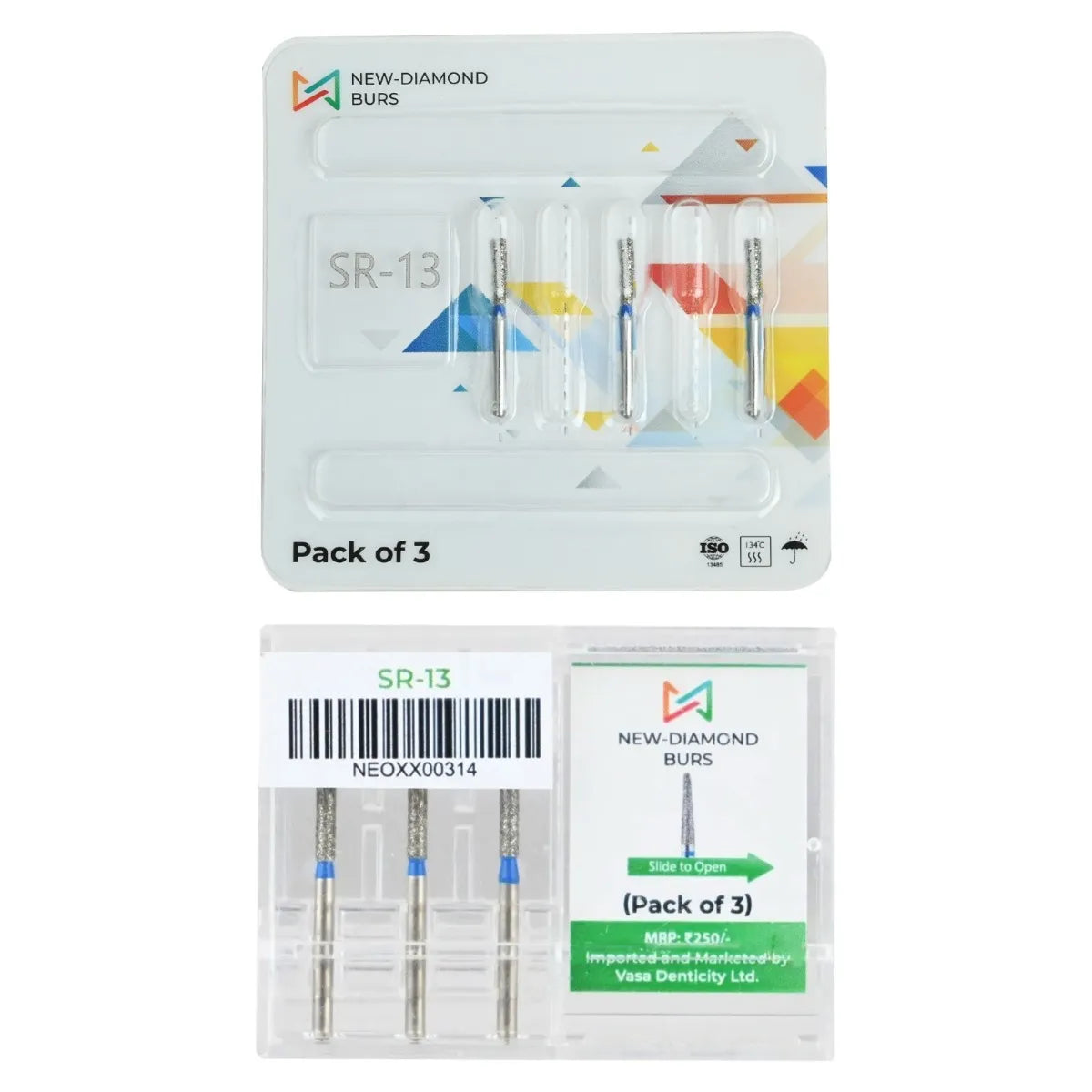 NewDiamond Straight Round Diamond Bur -SR (Pack Of 3)