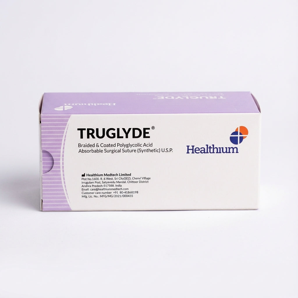 Healthium Truglyde Braided Coated Polyglycolic Acid Synthetic Absorbable Suture