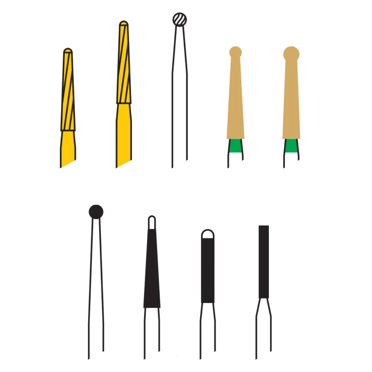 Pivo Cavity Access Endodontic Preparation Airotor Burs Kit (Set Of 9)