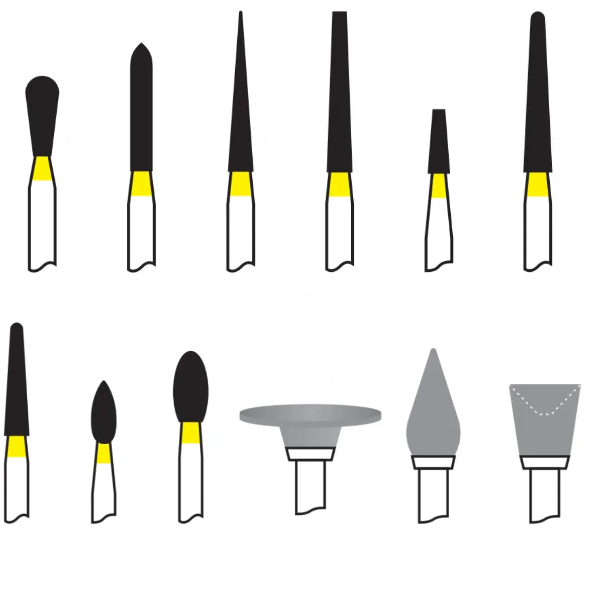 Pivo Composite Finishing & Polishing Airotor Diamond Burs Kit (Set Of 12)