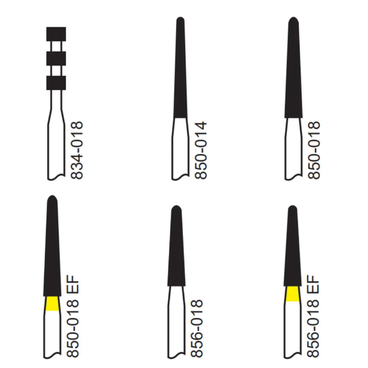 Pivo Porcelain Veneer Preparation Airotor Diamond Burs Kit (Set Of 6)