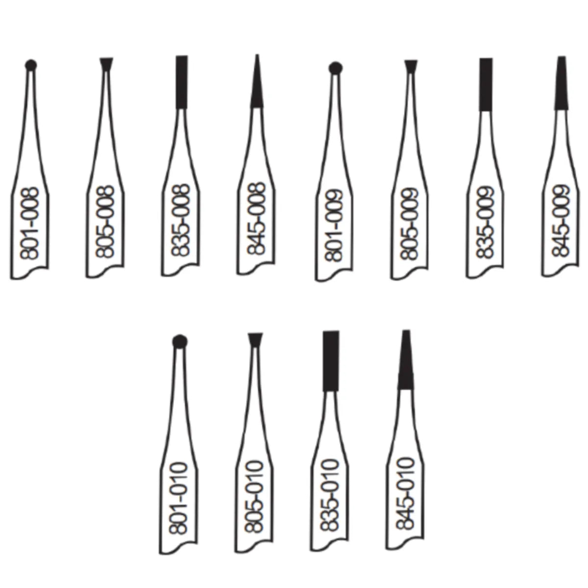 Pivo Micromotor Burs Kit - CA (Set Of 4)