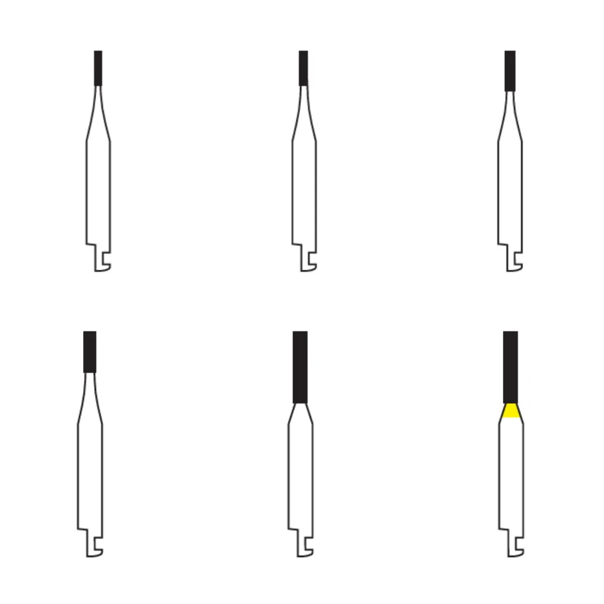 Pivo Straight Flat End CA Diamond Burs - SF (Pack Of 5)