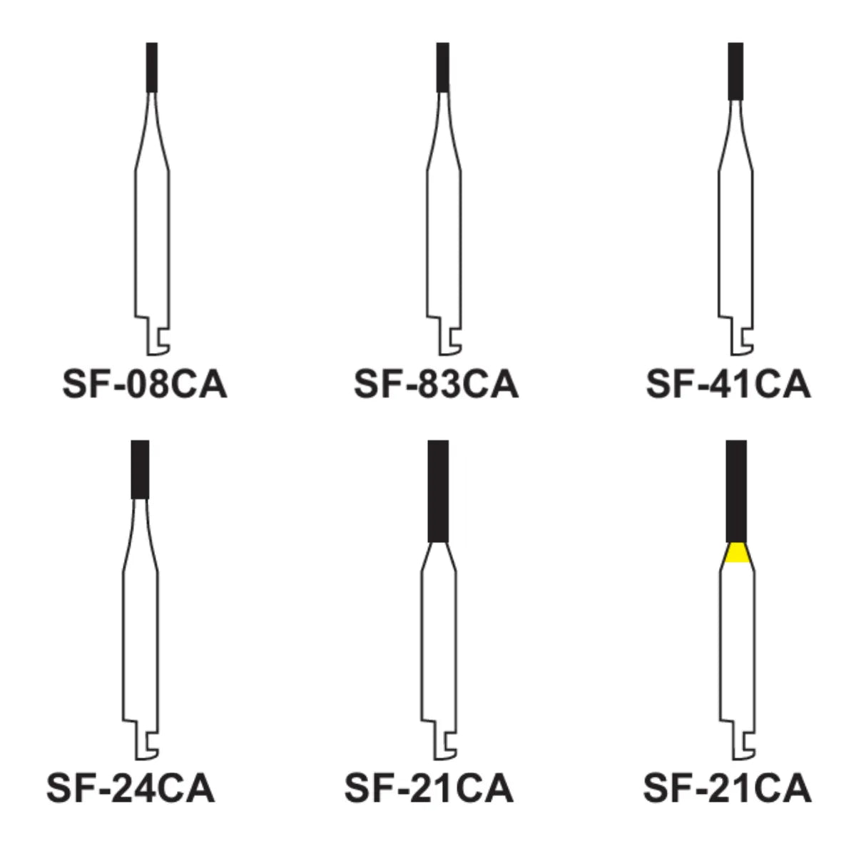 Pivo Straight Flat End CA Diamond Burs - SF (Pack Of 5)