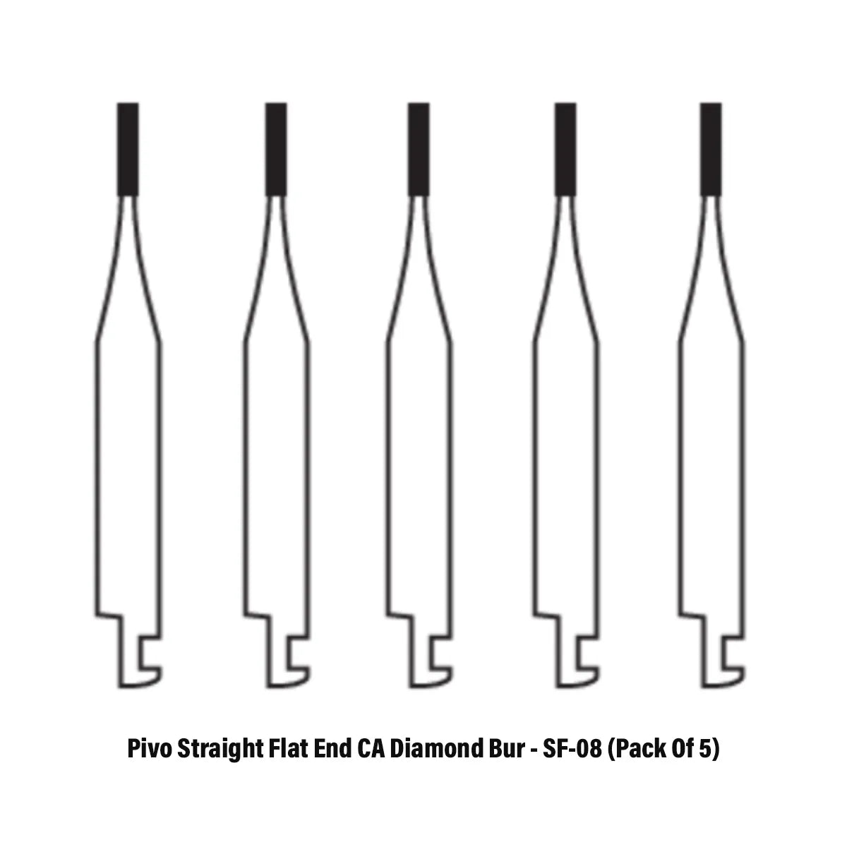 Pivo Straight Flat End CA Diamond Burs - SF (Pack Of 5)