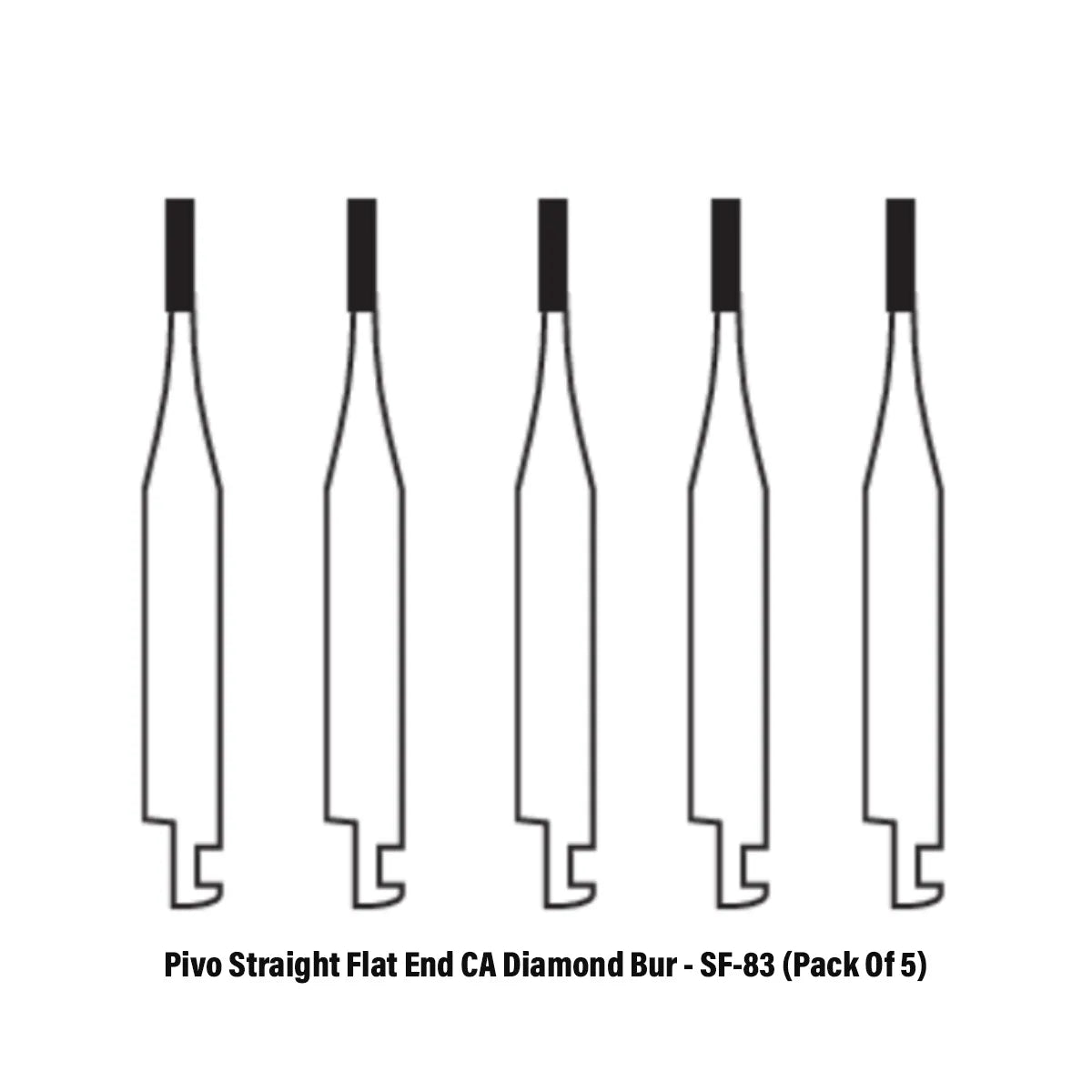 Pivo Straight Flat End CA Diamond Burs - SF (Pack Of 5)