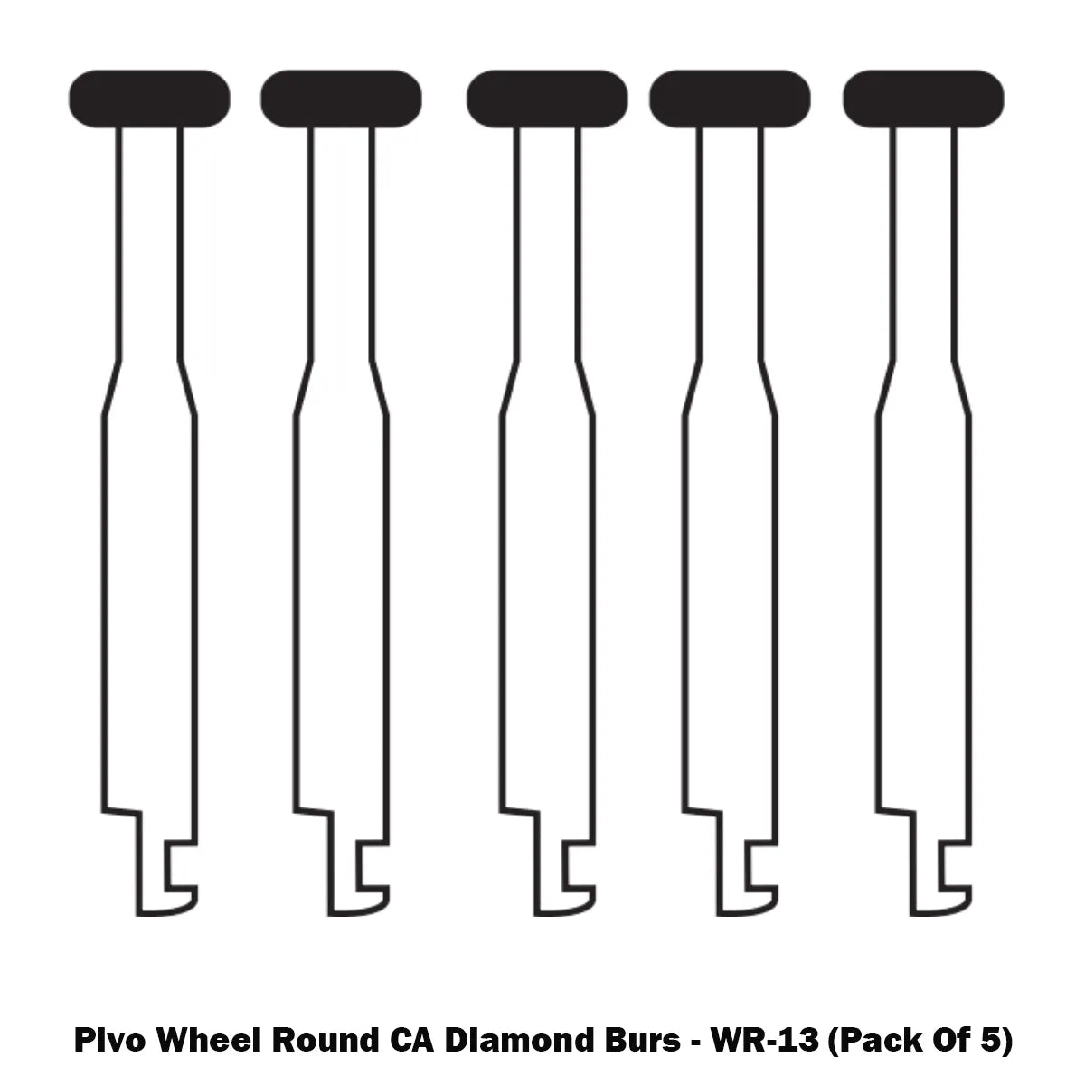 Pivo Wheel Round CA Diamond Burs - WR-13 (Pack Of 5)