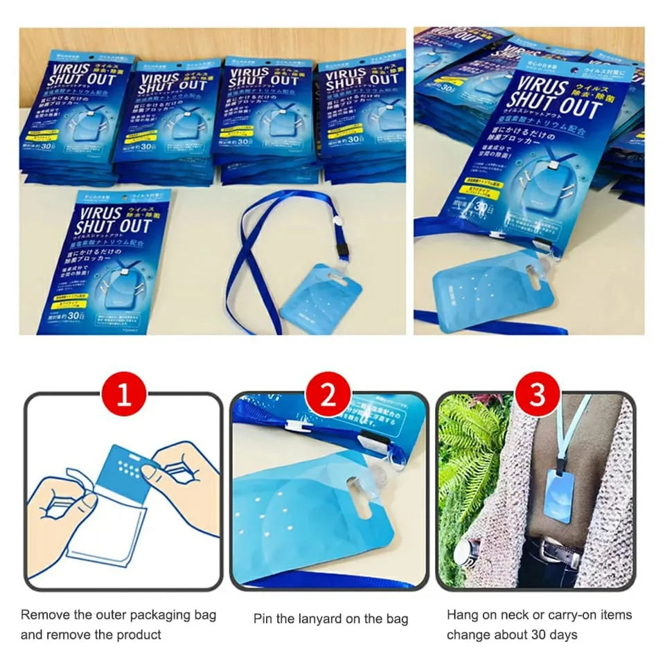 Portable Air Sterilization Card (Made In Japan) Pack Of 5