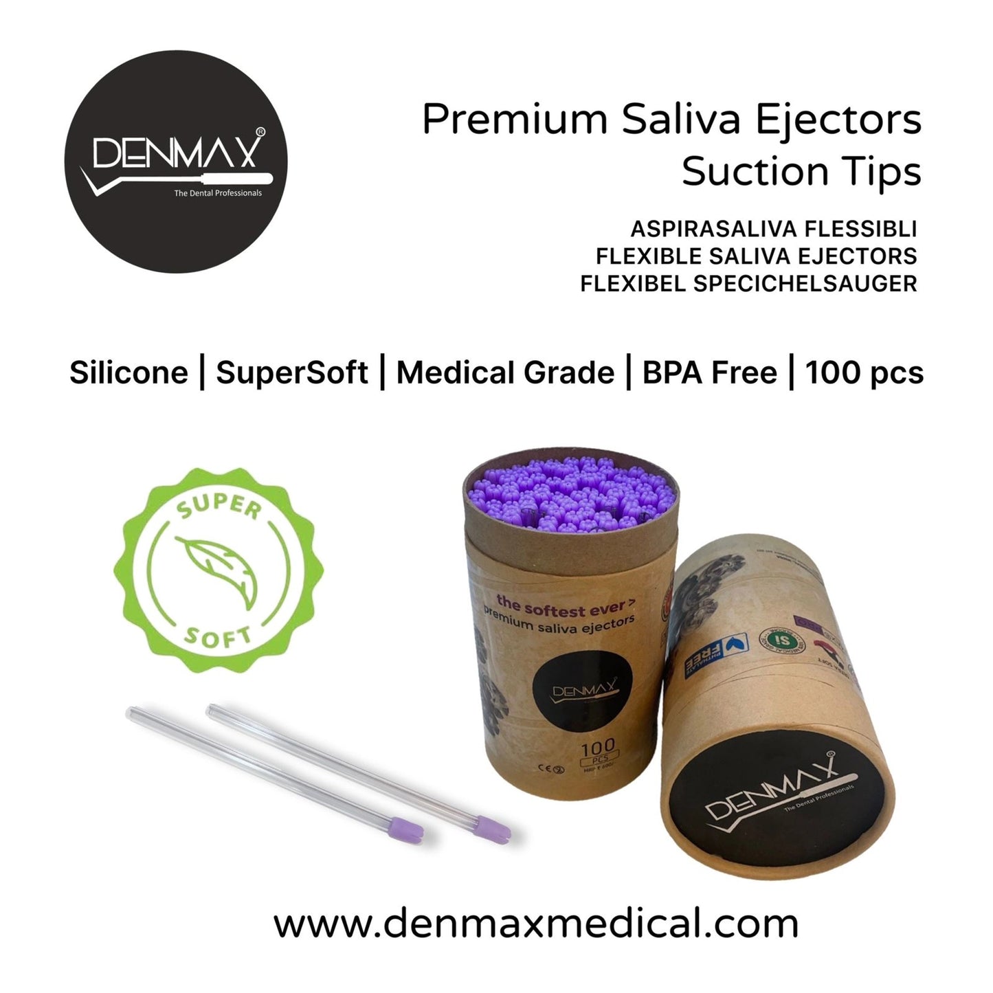 Premium Suction Tips – High-Precision Dental Evacuation - Denmax