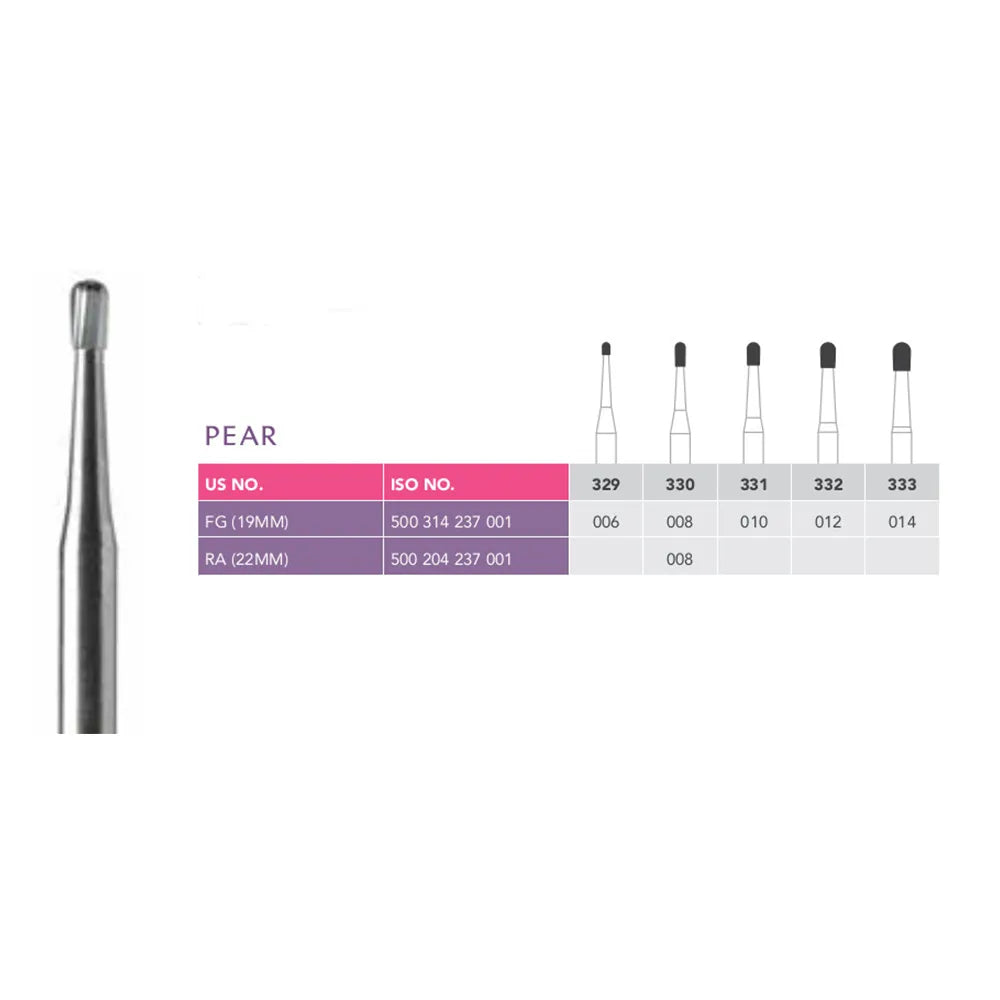 Prima Dental Pear Bur (Pack of 10)