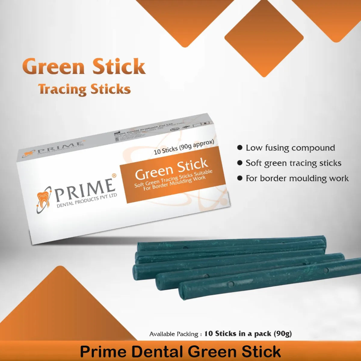 Prime Dental Green Stick (Pack Of 10)