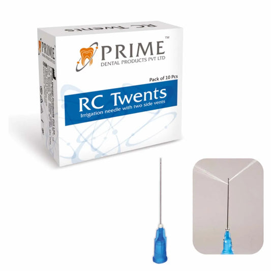 Prime Dental RC Twents Irrigation Needle - Two Side Vents (Pack Of 10)
