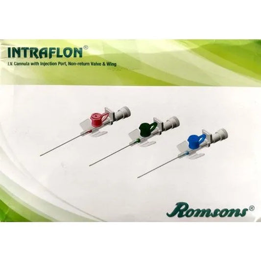 Romsons Intra Flon IV Cannula - 18G Pack of 100 (GS-3028)