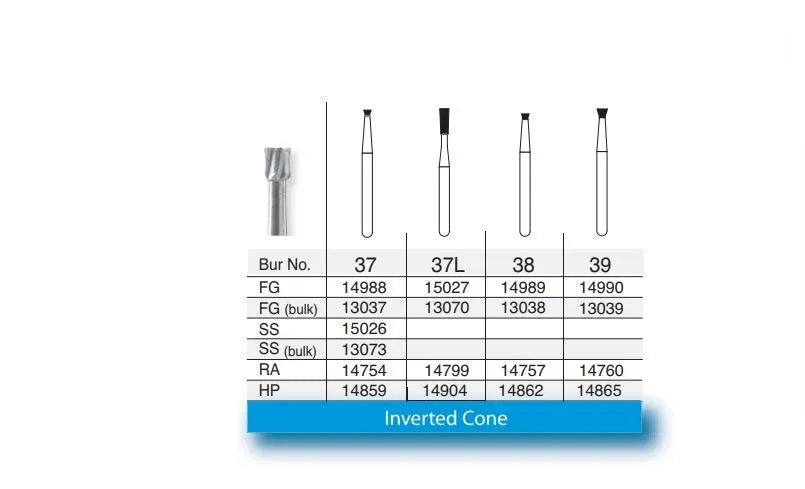SS White Carbide Bur Inverted Cone HP