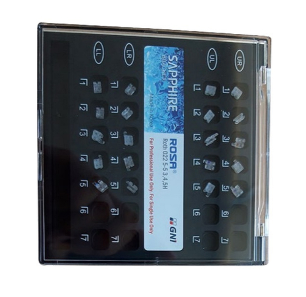 Metro Orthodontics Sapphire Series Pack of 20 Ceramic Conventional Brackets