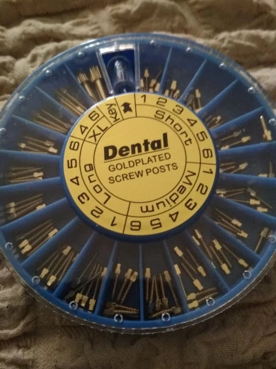 Dental Gold Plated Screw Posts (Pack of 120 Pcs)