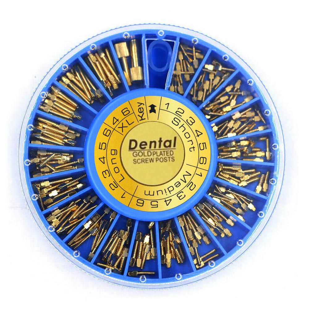 Dental Conical Screw Metal Posts With Keys (Pack of 120 Pcs)