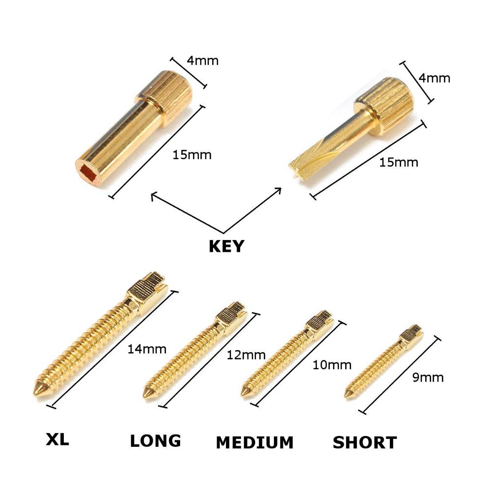 Dental Conical Screw Metal Posts With Keys (Pack of 120 Pcs)