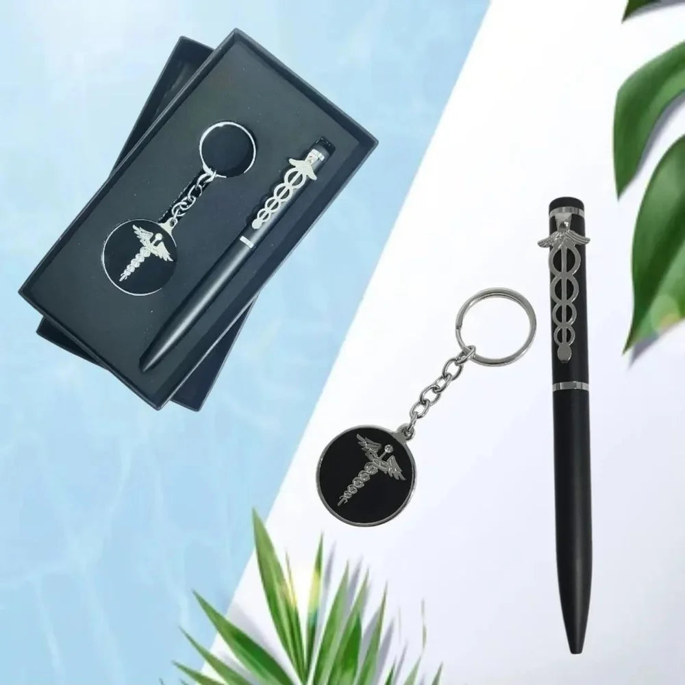 Metal Unique Dents Doctor Pen & Keychain Gifting Set (PK001)