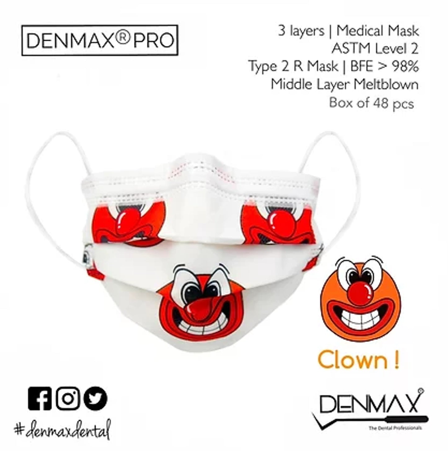Smile Face Mask – Assorted Premium Designs | Breathable & Comfortable-Denmax