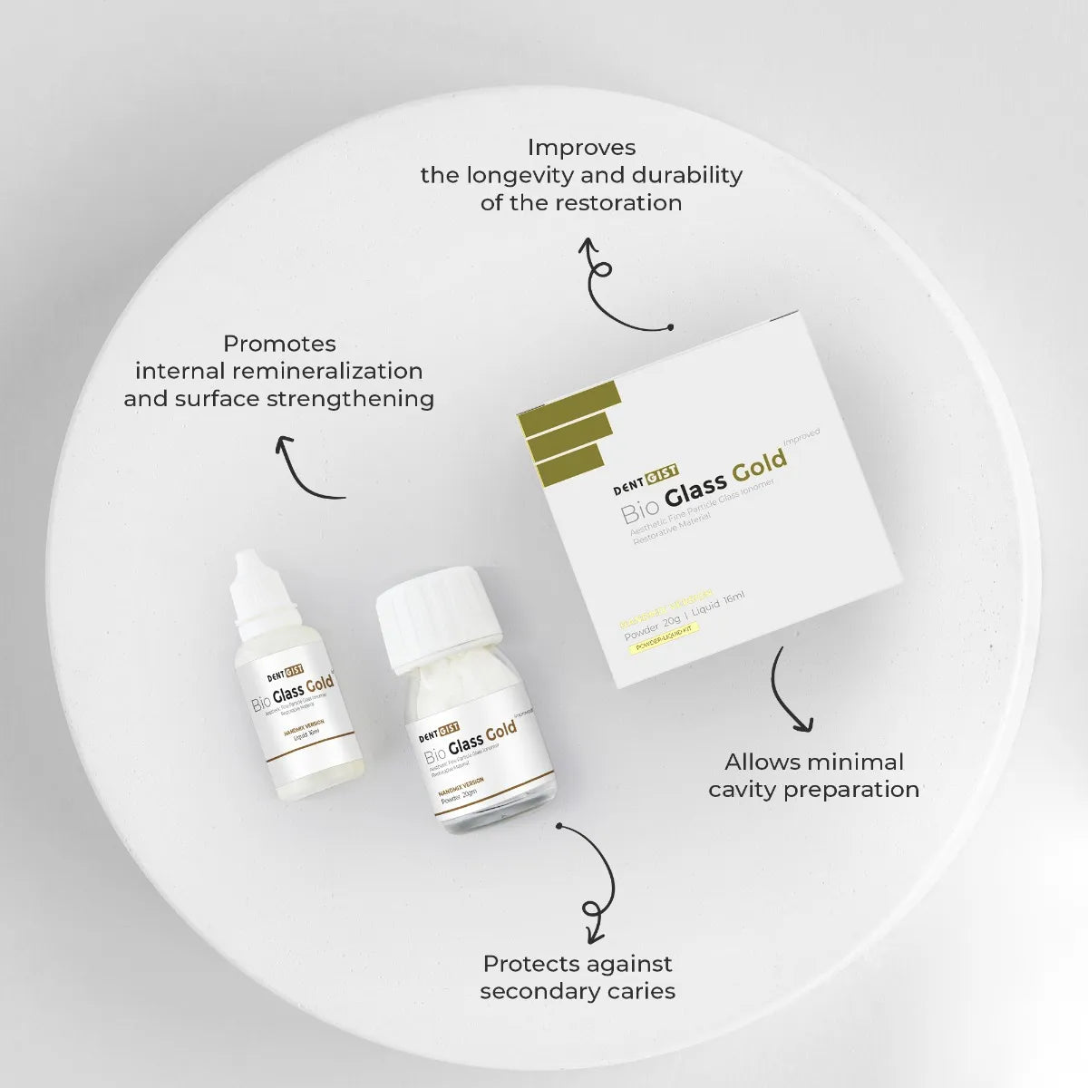 DentGist Bio Glass Gold Restorative GIC (Big Pack)