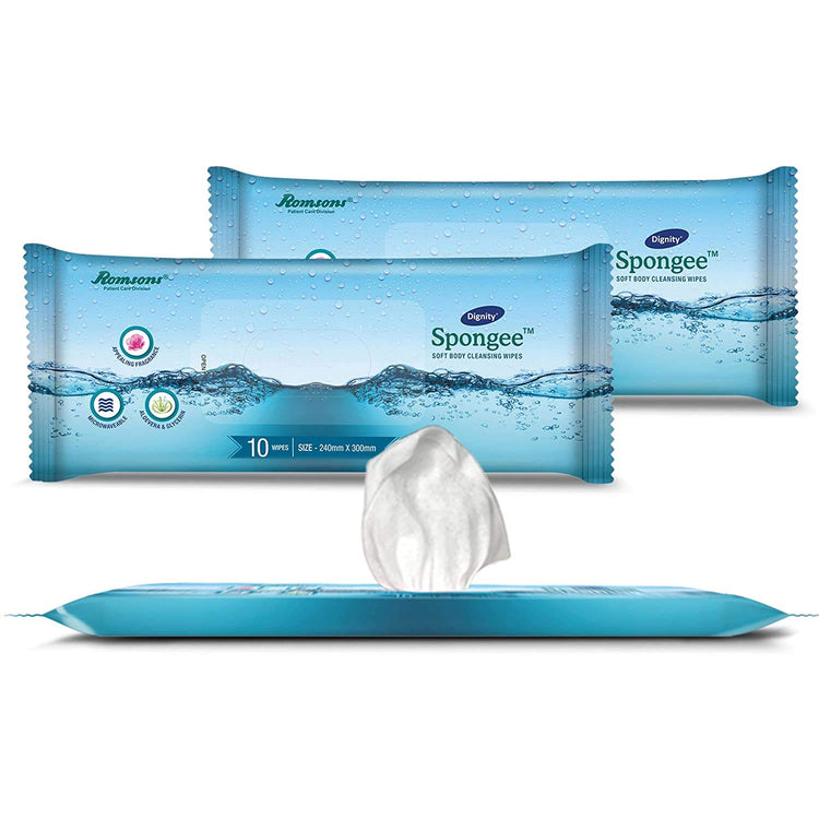 Romsons Dignity Spongee Body Wipe - Pack of 10 (GS-8425)