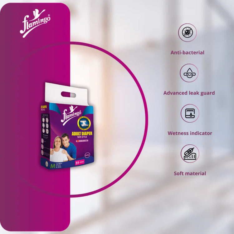 Flamingo Adult Diaper Tape - Black