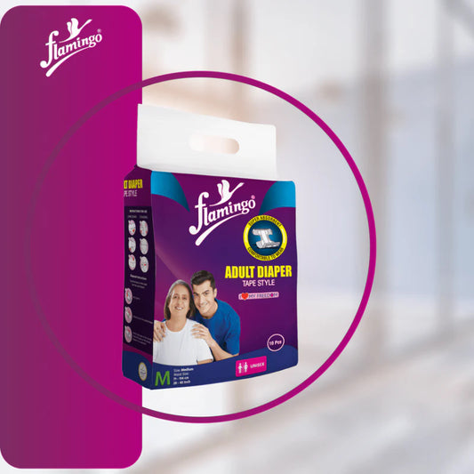 Flamingo Adult Diaper Tape - Black