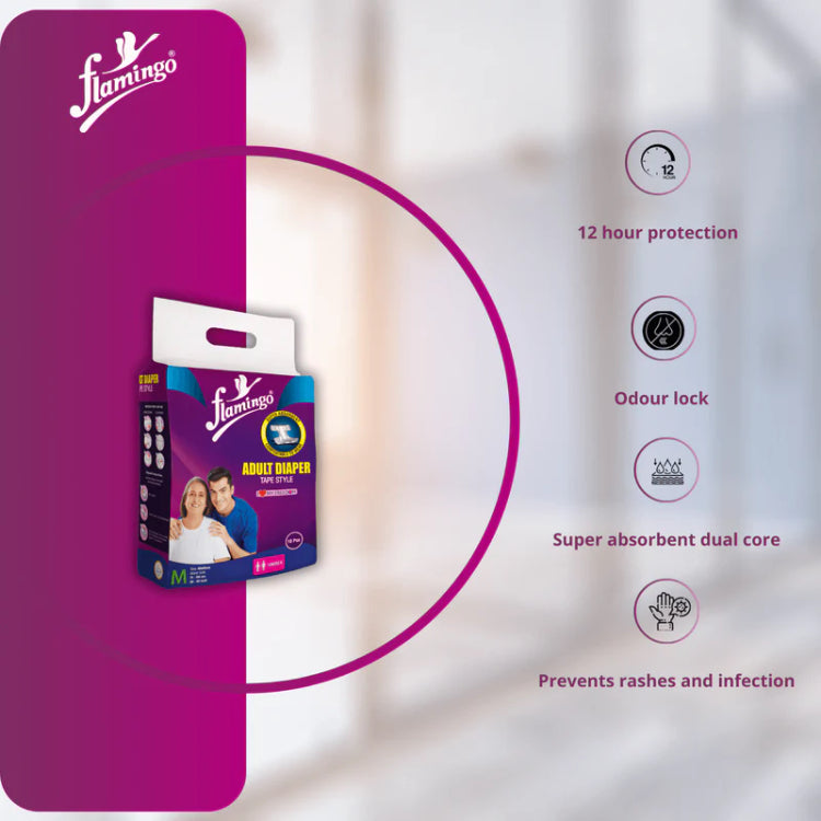 Flamingo Adult Diaper Tape - Black