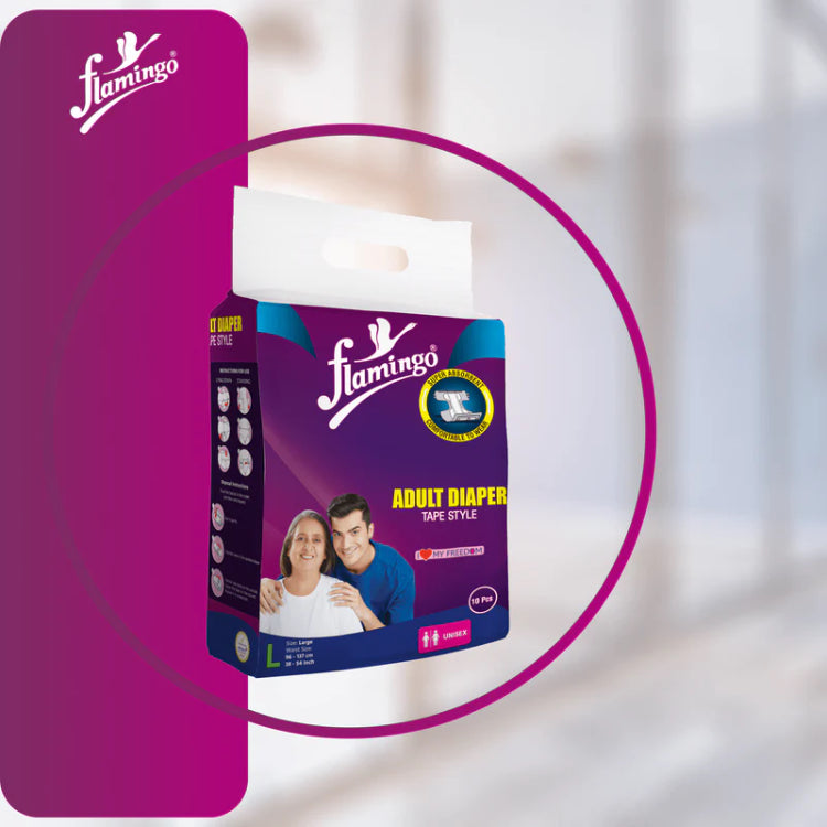 Flamingo Adult Diaper Tape - Black