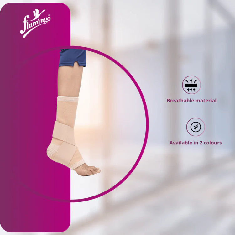 Flamingo Ankle Grip - Large Black & Orange