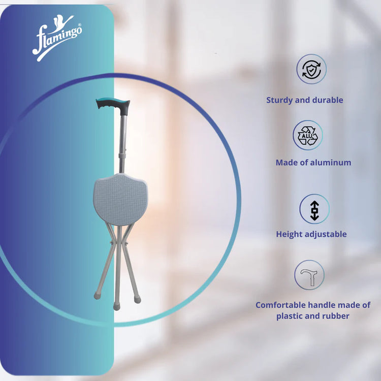 Flamingo Classic Walking Stick with Seat